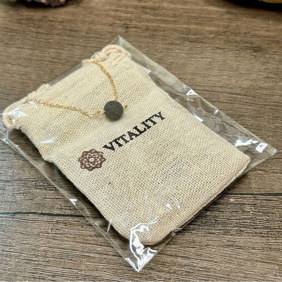 Gold Tone Iron Chain Lava Rock Diffuser Necklace - Picture 4 of 4